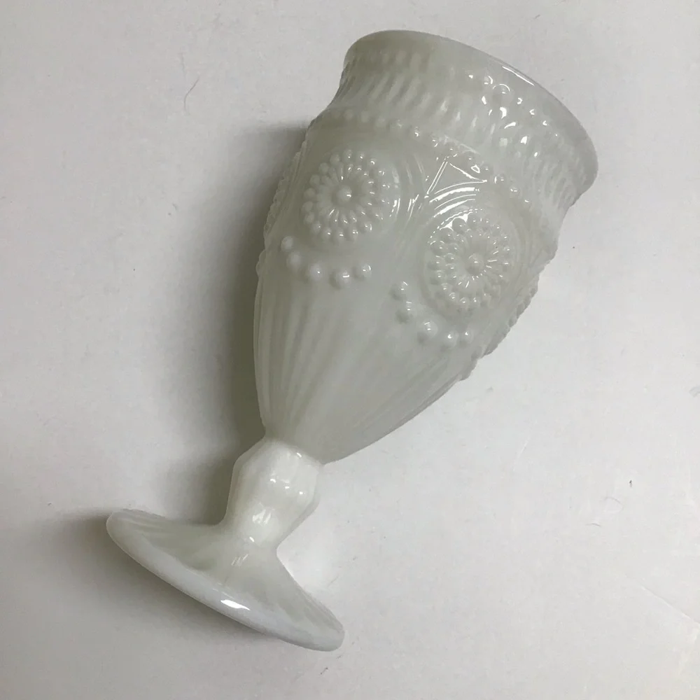 The Pioneer Woman Adeline Snow Milk Glass Goblet Tumbler Chalice White Gibson